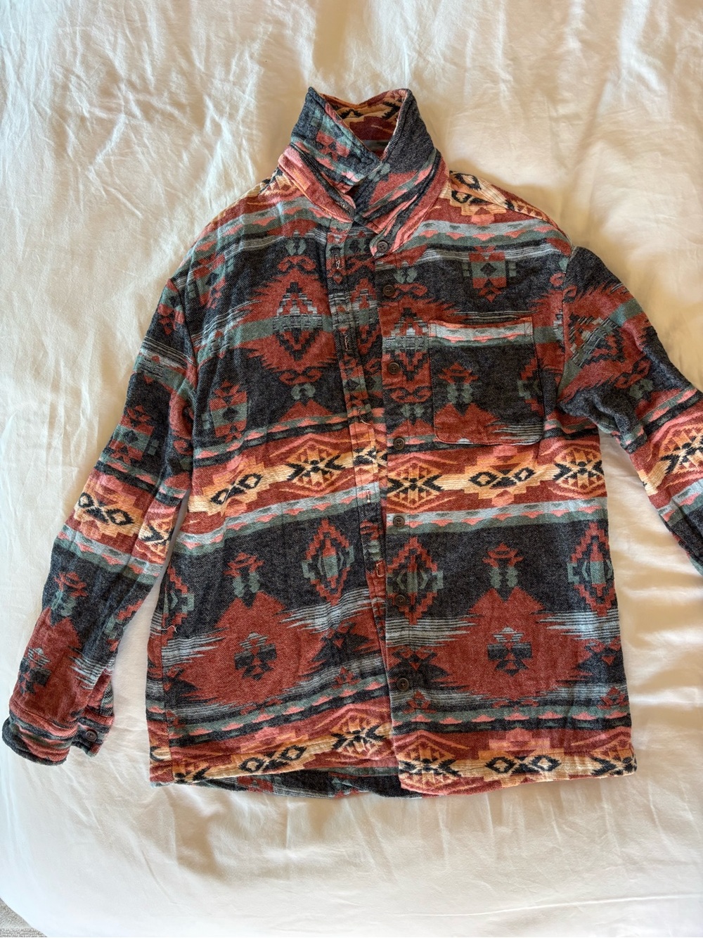 Women's Southwestern Style Patterned Button-Down Shirt